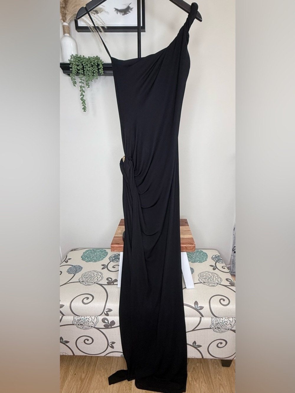 Michael Costello Black Evening Maxi Dress